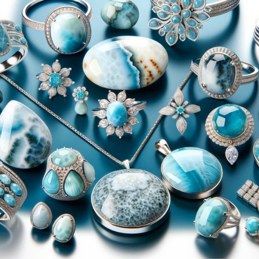 anillos de plata con piedra larimar